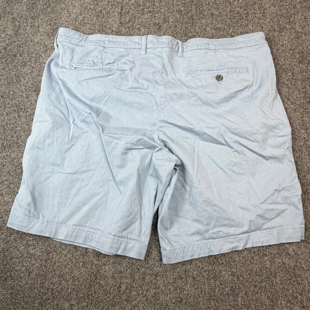 George Mens Size W40 Chino Shorts Light Blue Twill Flat Front Casual Summer